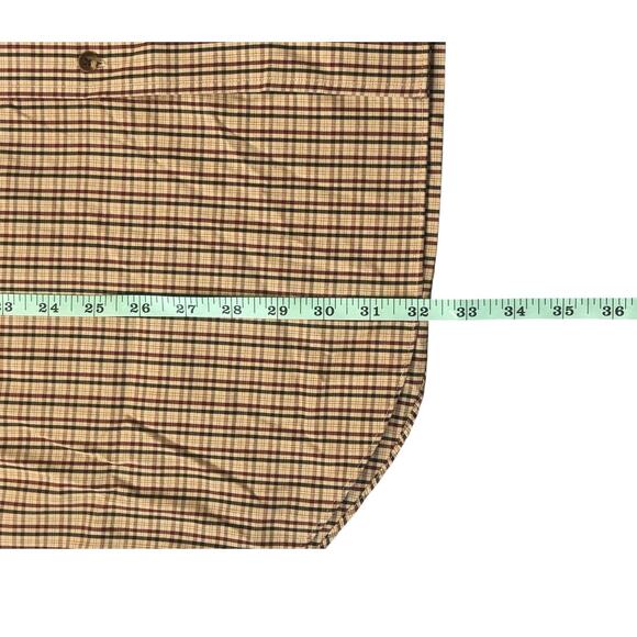 Roundtree & Yorke Tan 50s Poplin Check Button-Down Mens Size 2XLT - Picture 5 of 6